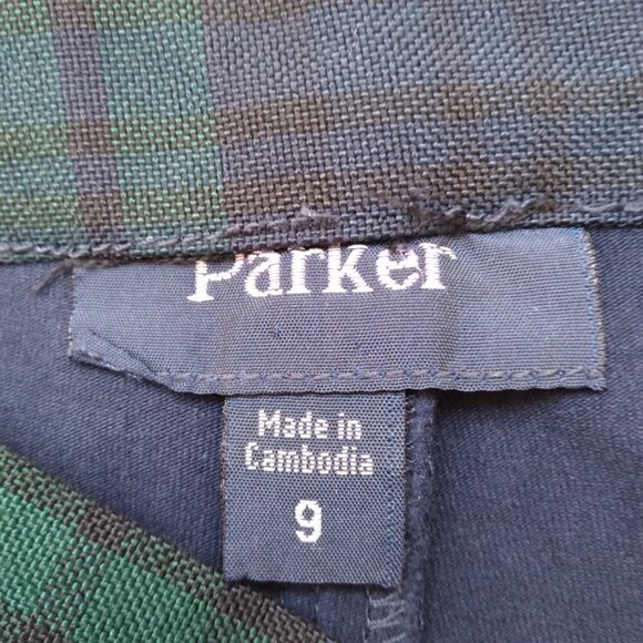 Vintage Parker School Uniform  Green Black & Blue Plaid Pleated Mini Skort Sz 9 - Picture 5 of 7